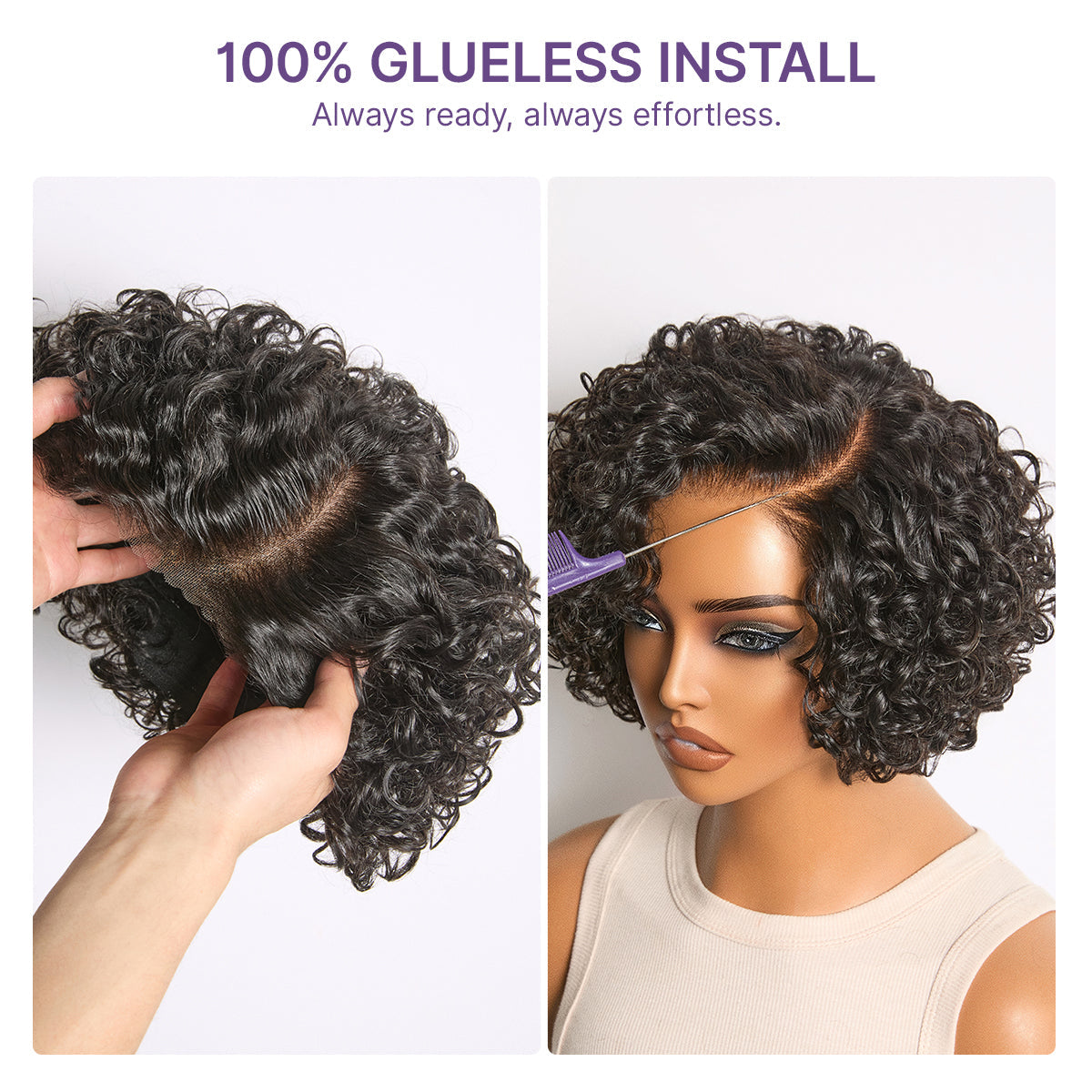 ⚡ Final Hours – Mature Bouncy Curl C-Part Glueless HD Lace Wig