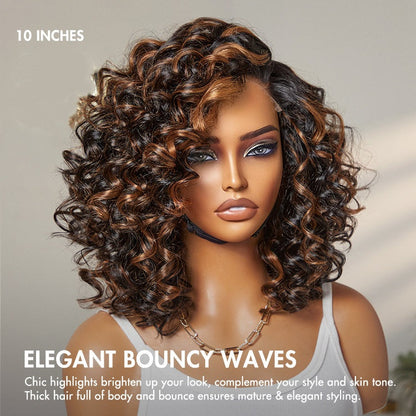 ✨Mature Bouncy Curl C-Part Glueless HD Lace Wig