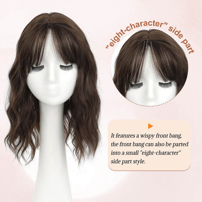 14inch Short Wavy Hair Topper with 5 Clips for Wearing Stable-Bella