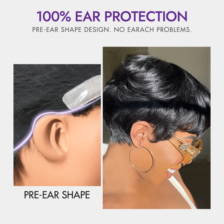 Glueless Short Cut Wig with Bangs – Throw On & Go