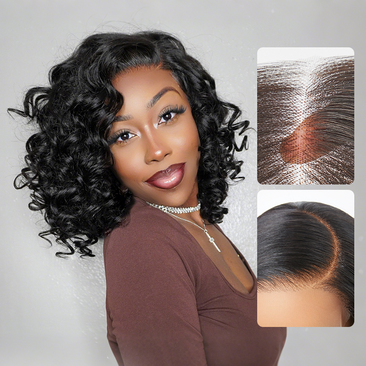 Mature Bouncy Curl C-Part Glueless HD Lace Wig