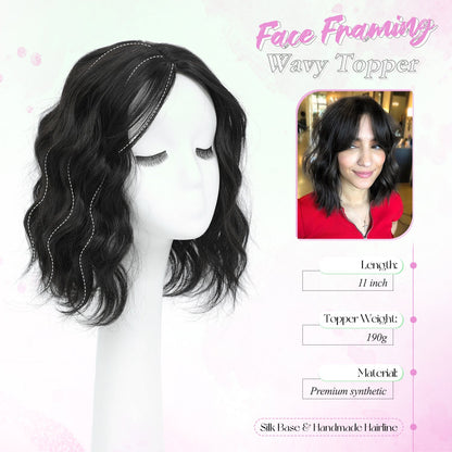 11"Short Wavy Hair Topper for Women with Thinning Hair-Cris