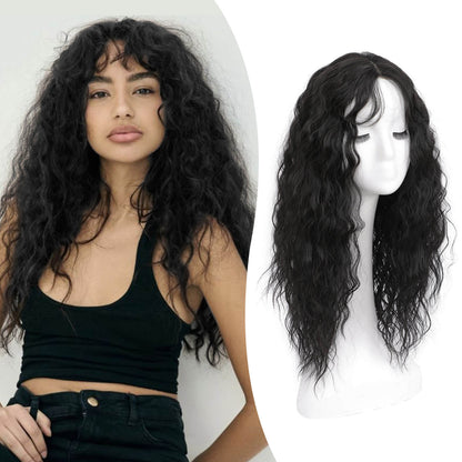20" Mermaid Curly Hair Toppers with 5Clips Synthetic Hair 6.5x6.5inch Base