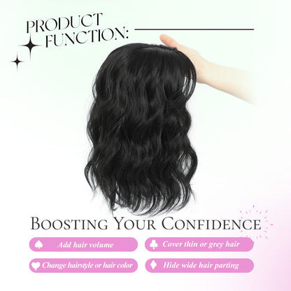 11"Short Wavy Hair Topper for Women with Thinning Hair-Cris