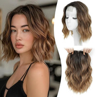 Caramel Brown with dark root
