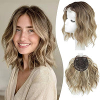 Golden Brown with highlights bleach Blonde