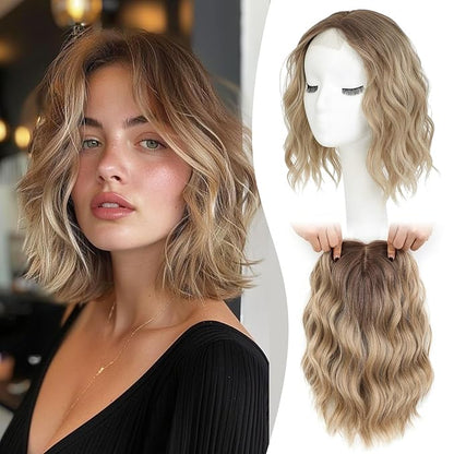 10inch Short Wavy Clip in Hair Topper for Women-Star