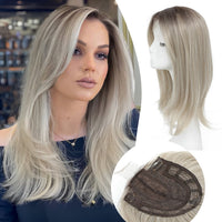 Silver White with Dark Root