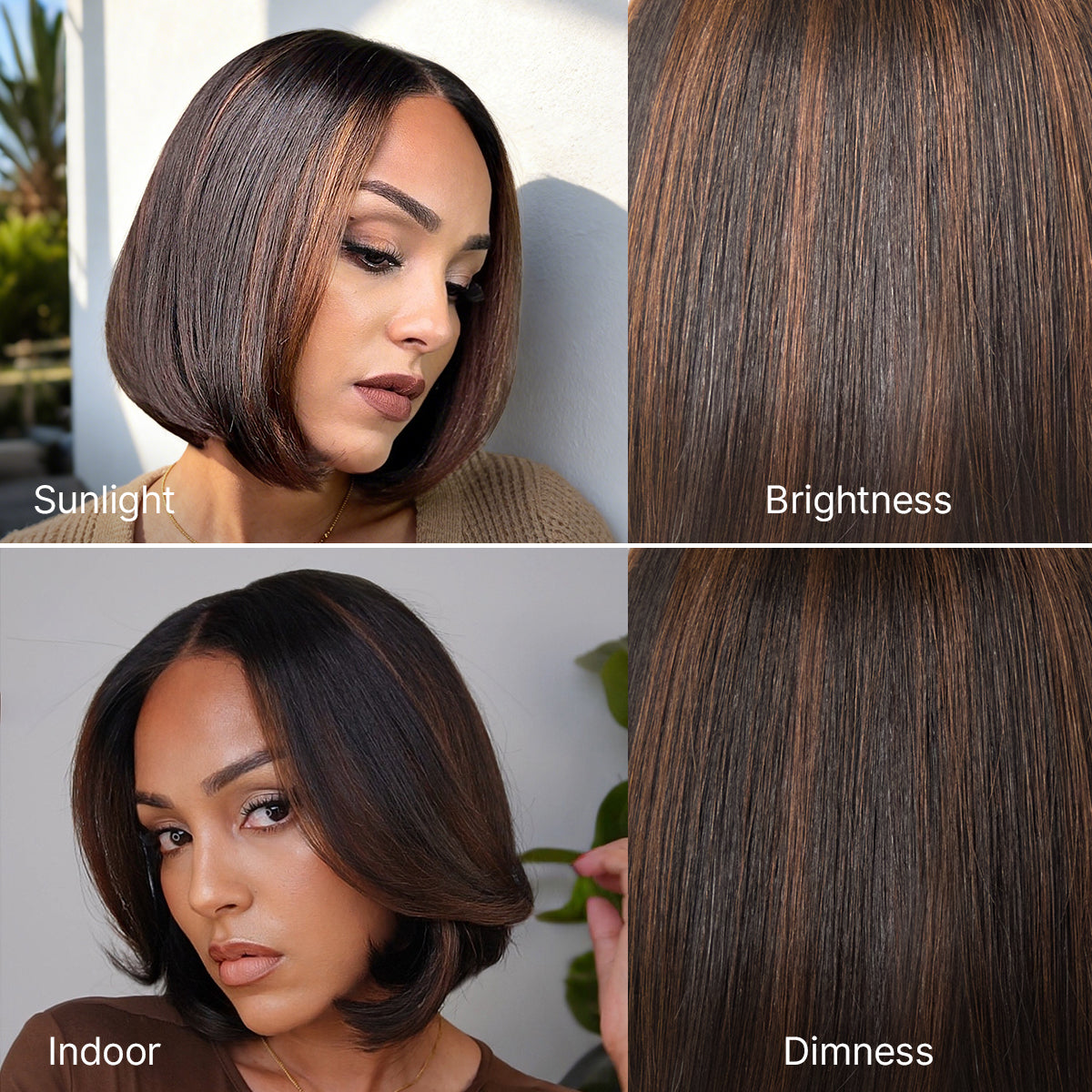 ✨ Ready-to-Wear Highlight Bob Wig – Glueless Short Layered 5x5 Closure Pre-Cut Lace Wig