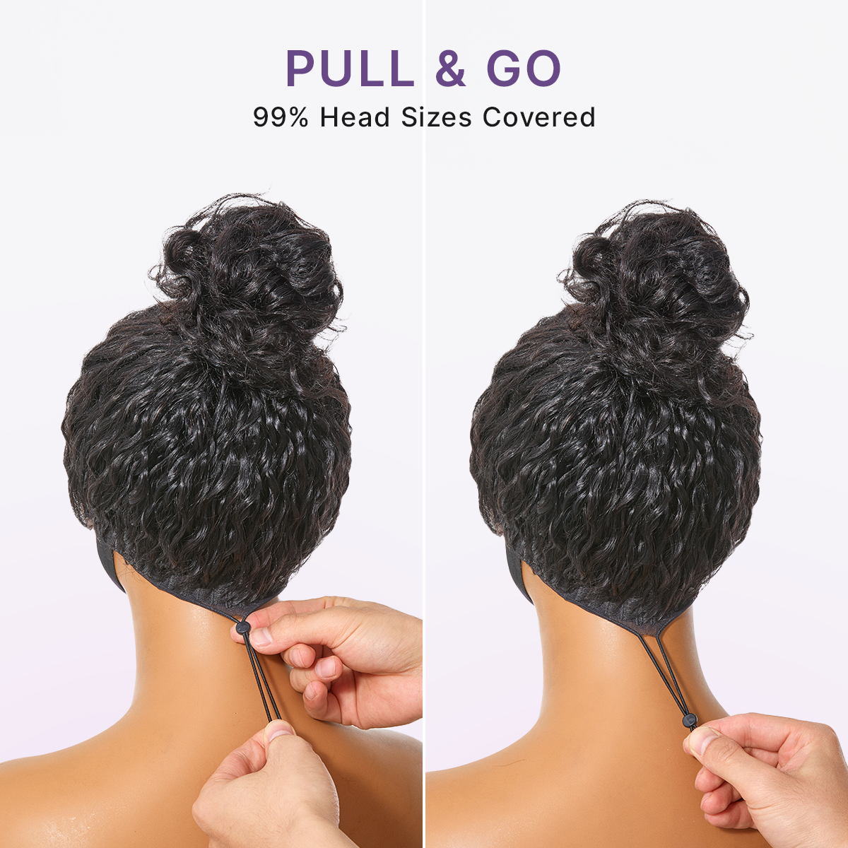 Glueless Black Mixed Brown Brazilian Curly Wig