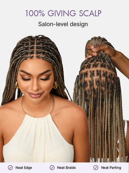 Goddess Blonde Glueless Knotless Braided HD Lace Wig