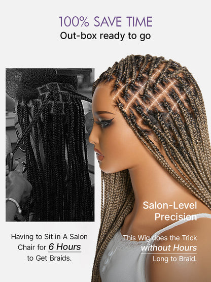 Goddess Blonde Glueless Knotless Braided HD Lace Wig