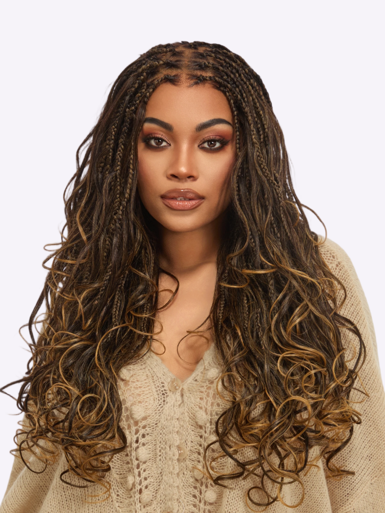 Goddess Blonde Glueless Knotless Braided HD Lace Wig
