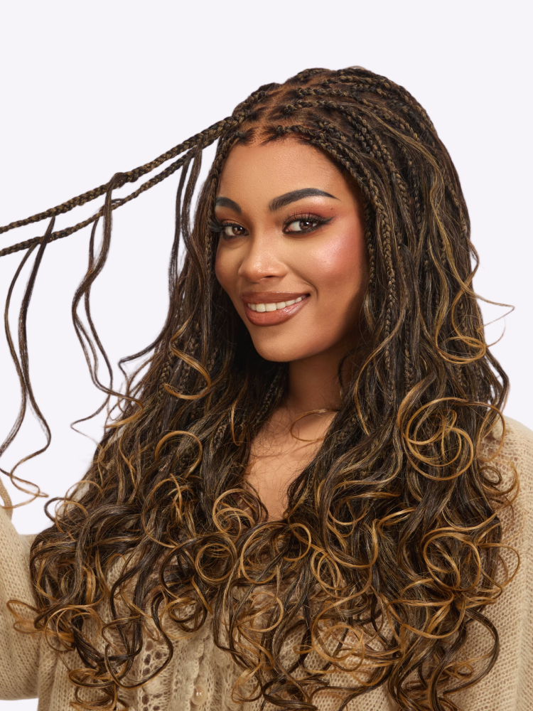Goddess Blonde Glueless Knotless Braided HD Lace Wig