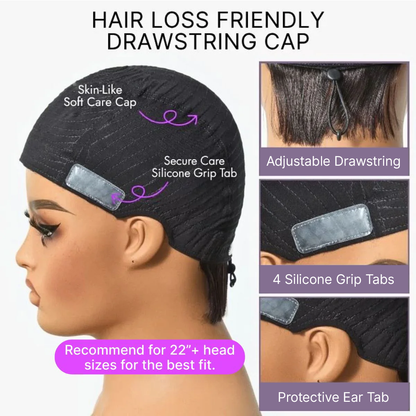 Glueless Short Cut Wig with Bangs – Throw On & Go