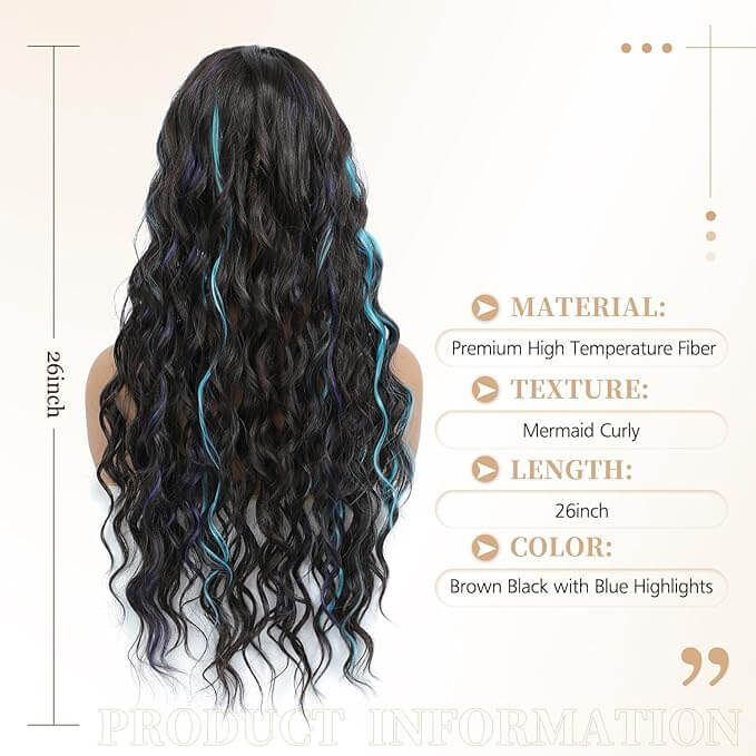 26"Women's Synthetic Long Curly Hair Extensions, for Adding Volume