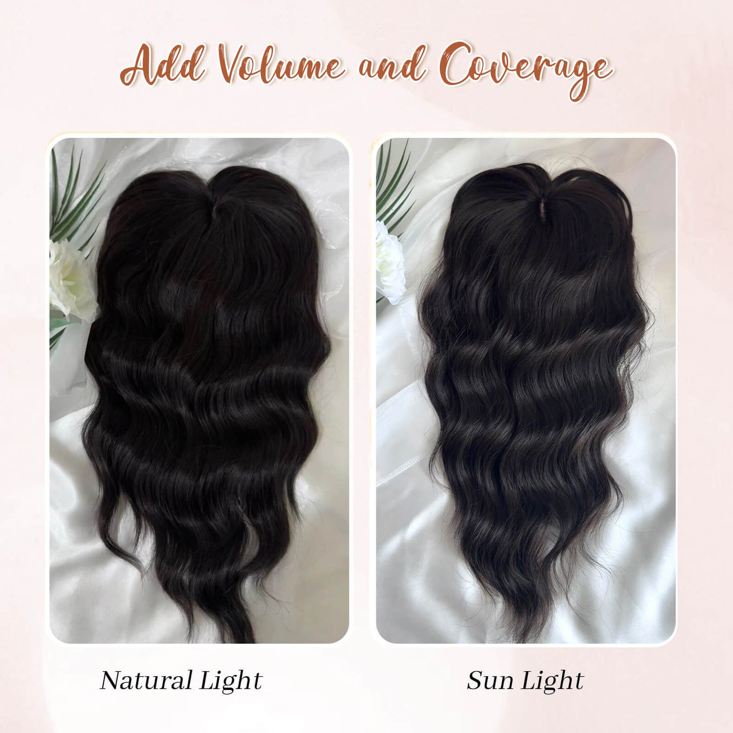 14inch Short Wavy Hair Topper with 5 Clips for Wearing Stable-Bella