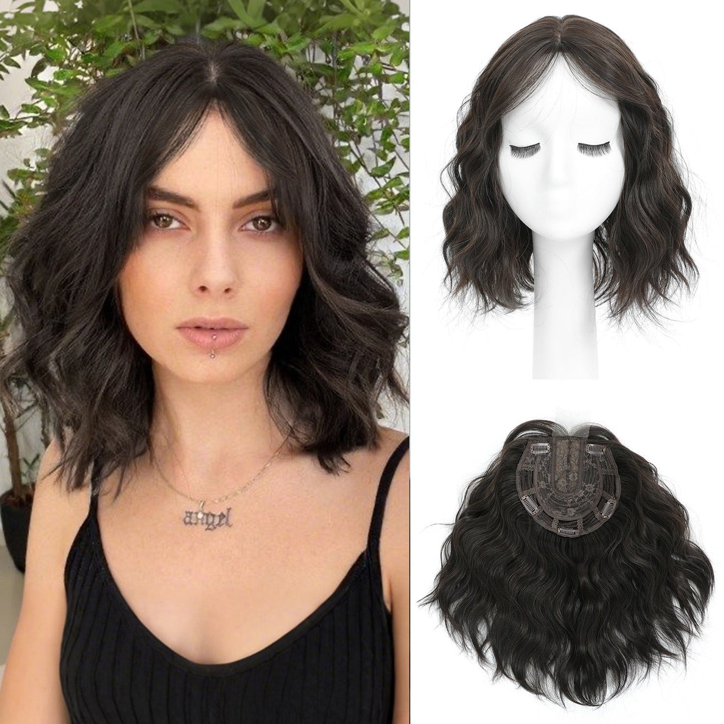 11"Short Wavy Hair Topper for Women with Thinning Hair-Cris