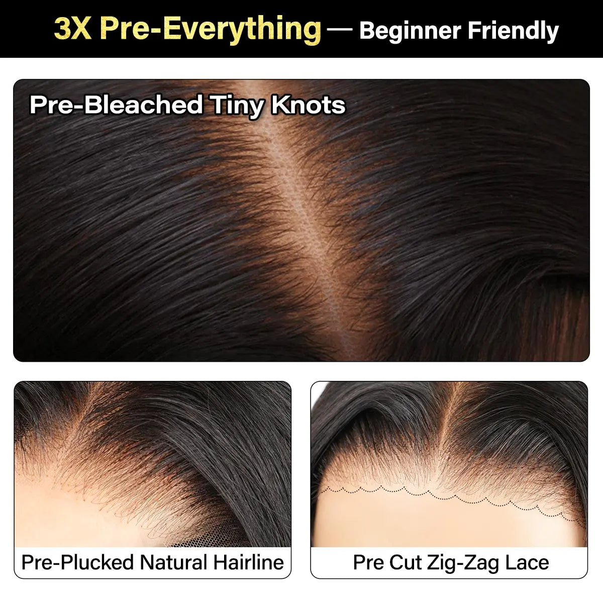 Wear And Go Glueless Wigs Bleached Tiny Knots Pre Cut 7x5 HD Lace Straight Lace Front Human Hair Wigs