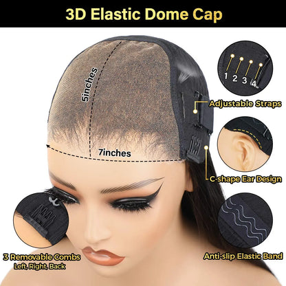 Wear And Go Glueless Wigs Bleached Tiny Knots Pre Cut 7x5 HD Lace Straight Lace Front Human Hair Wigs