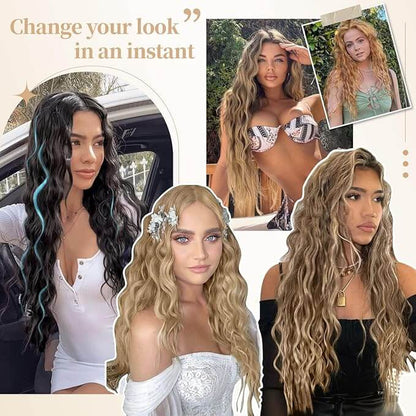 26"Women's Synthetic Long Curly Hair Extensions, for Adding Volume