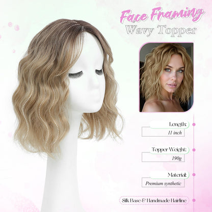 11"Short Wavy Hair Topper for Women with Thinning Hair-Cris