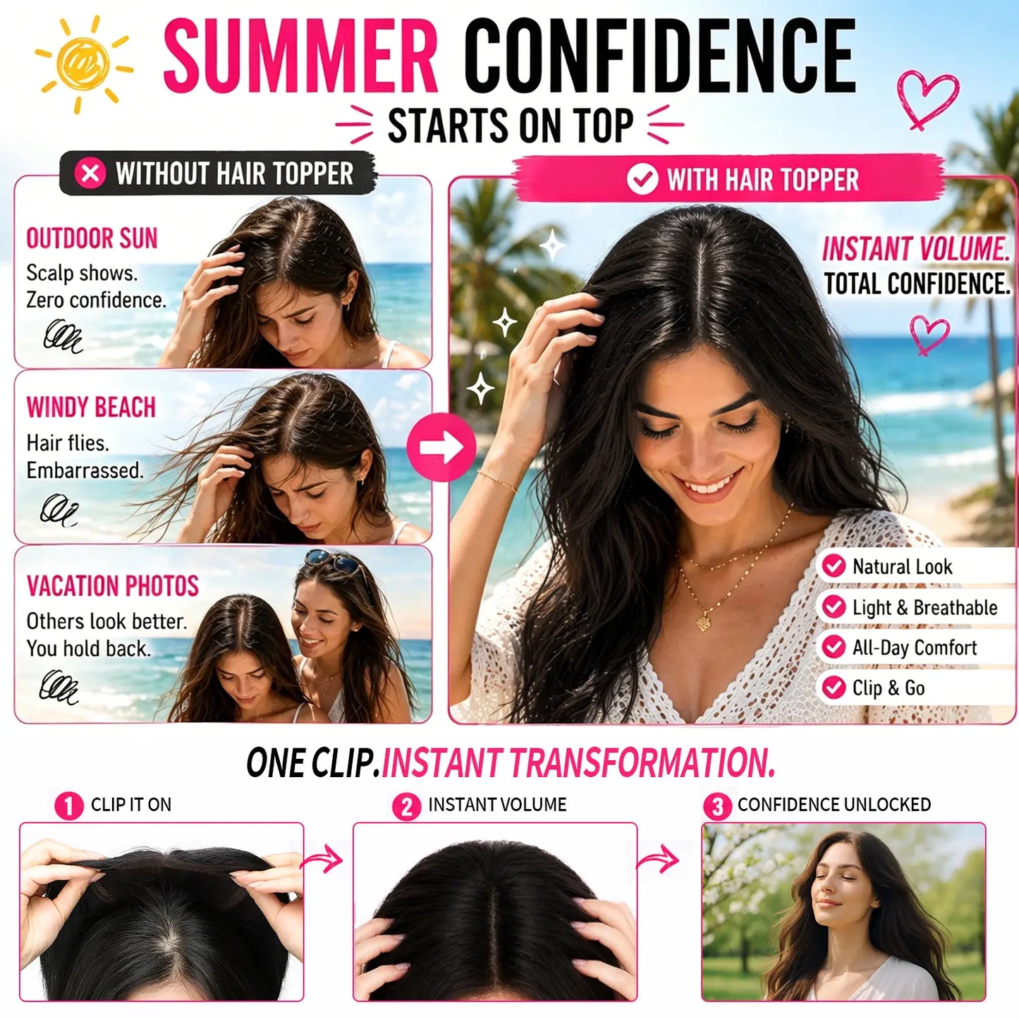 22" Hair Topper – Add Volume & Length Naturally