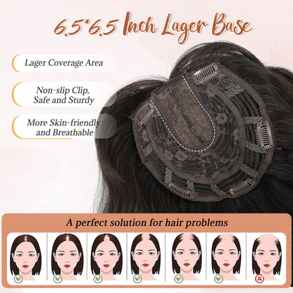 14inch Short Wavy Hair Topper with 5 Clips for Wearing Stable-Bella