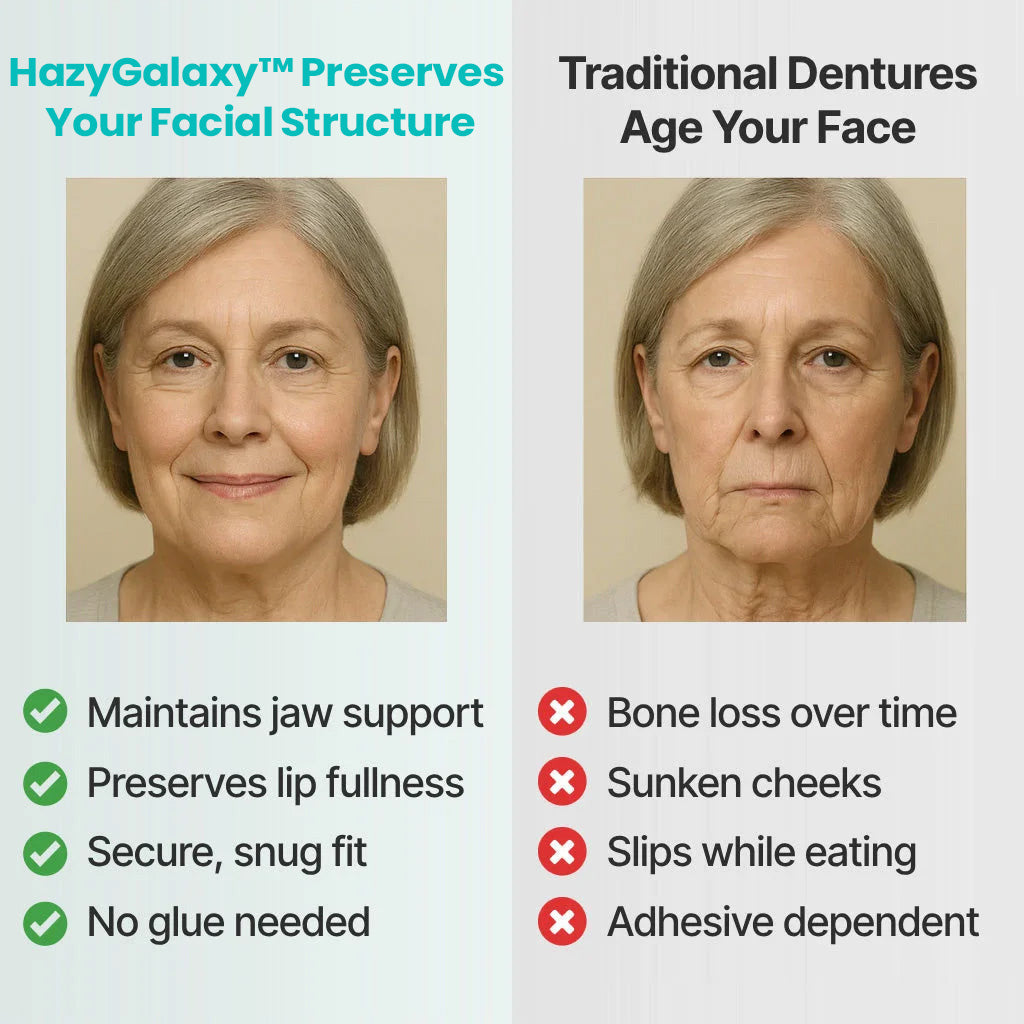 HazyGalaxy™ Soft Silicone Carbon Ceramic Teeth, Strong and White – Natural Look, Comfortable Fit