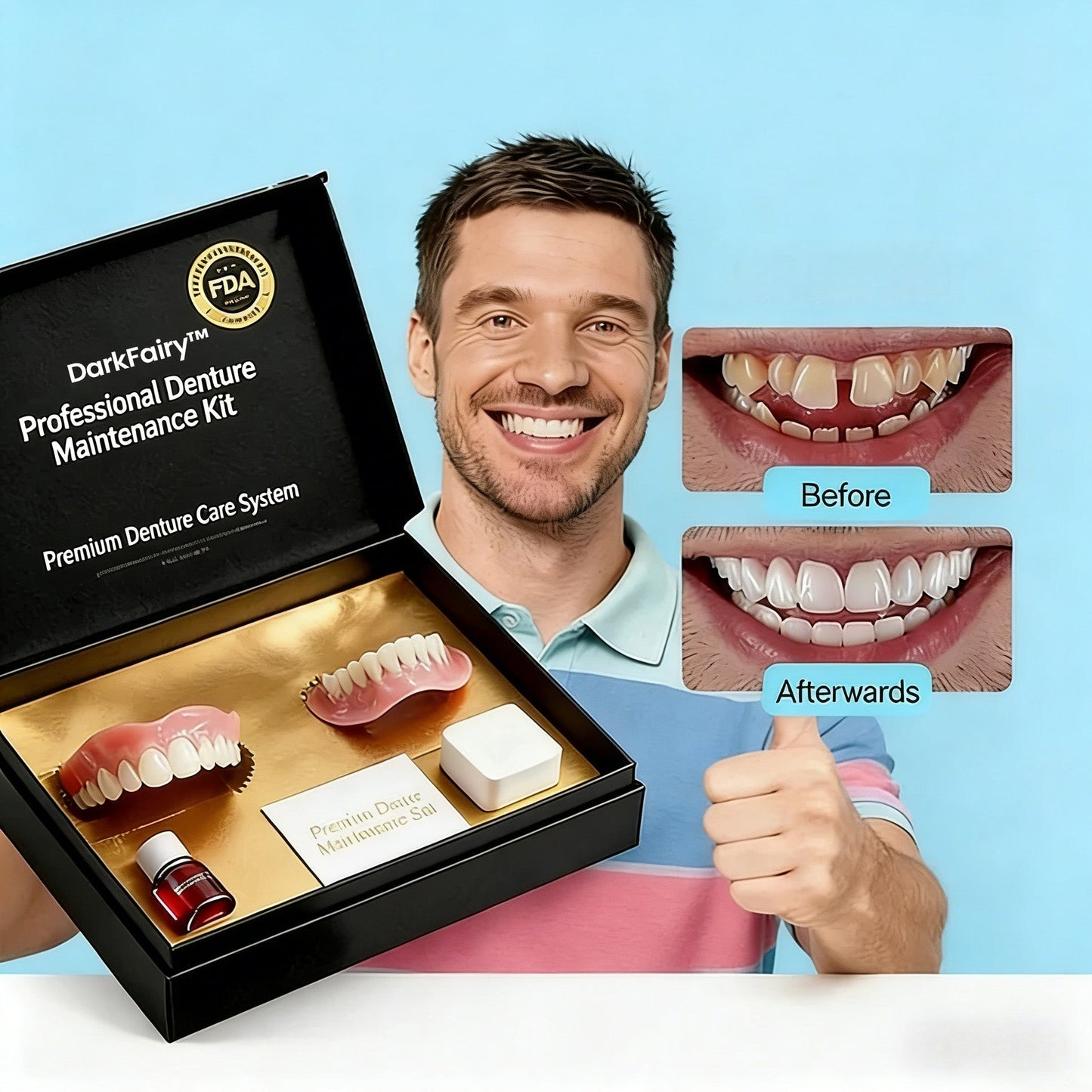 Ends Today: 70% OFF!🦷DarkFairy™ Custom-Fit Full Functional Dentures Make you more confident