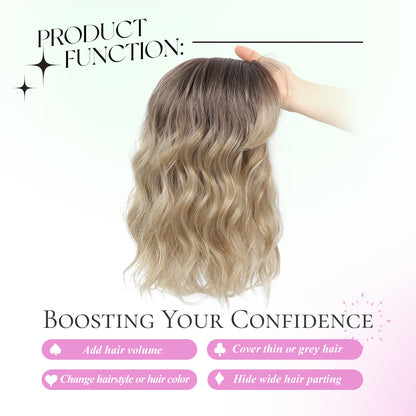 11"Short Wavy Hair Topper for Women with Thinning Hair-Cris