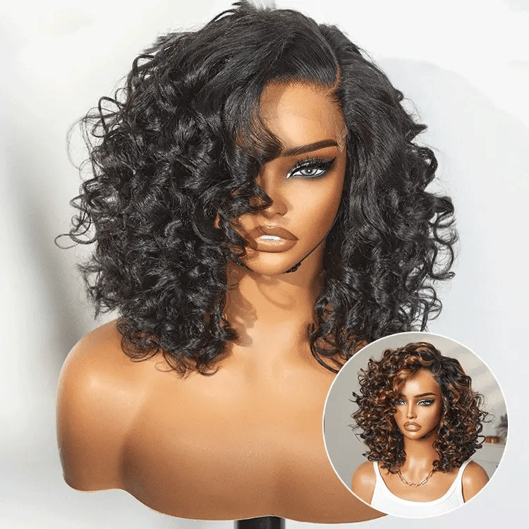 ✨Mature Bouncy Curl C-Part Glueless HD Lace Wig