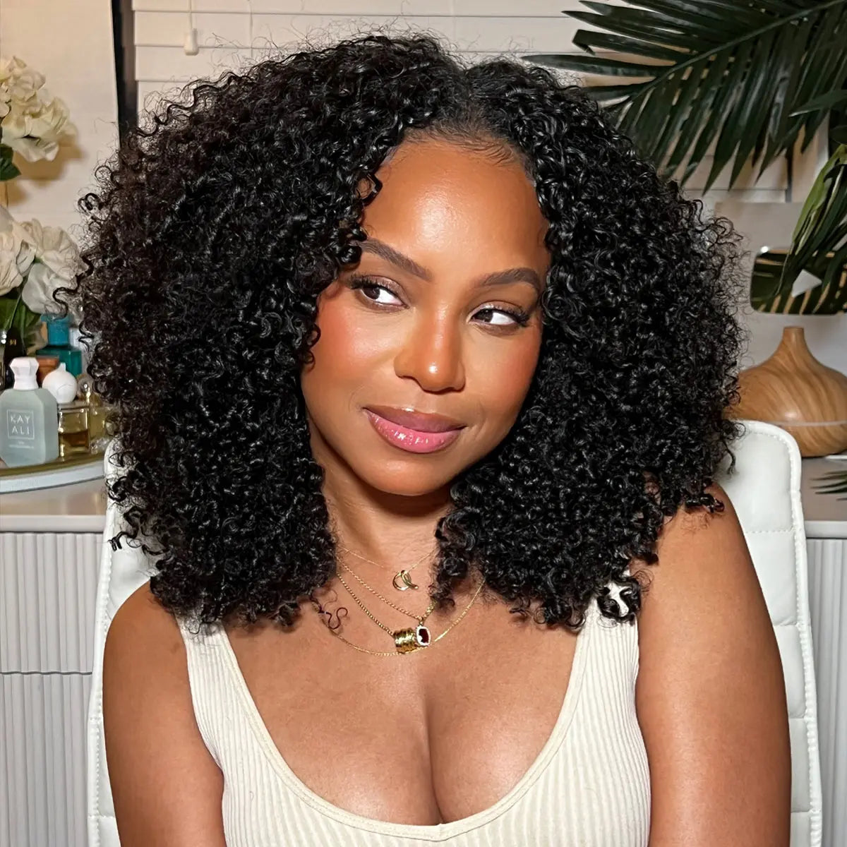 ✨ Afro Curly V Part Wig  180%-250% Density 💕 No Leave Out Human Hair 💇🏽‍♀️ Glueless Wig  Beginner Friendly 👑